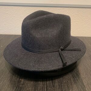 Brixton Charcoal Fedora Style Hat - Unisex